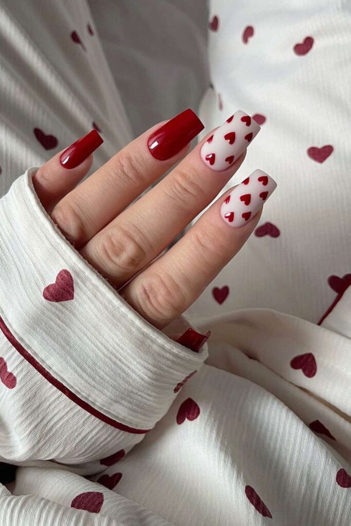valentines heart nails 11