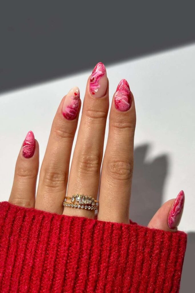 valentines heart nails 19