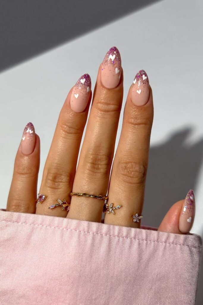 valentines heart nails 23
