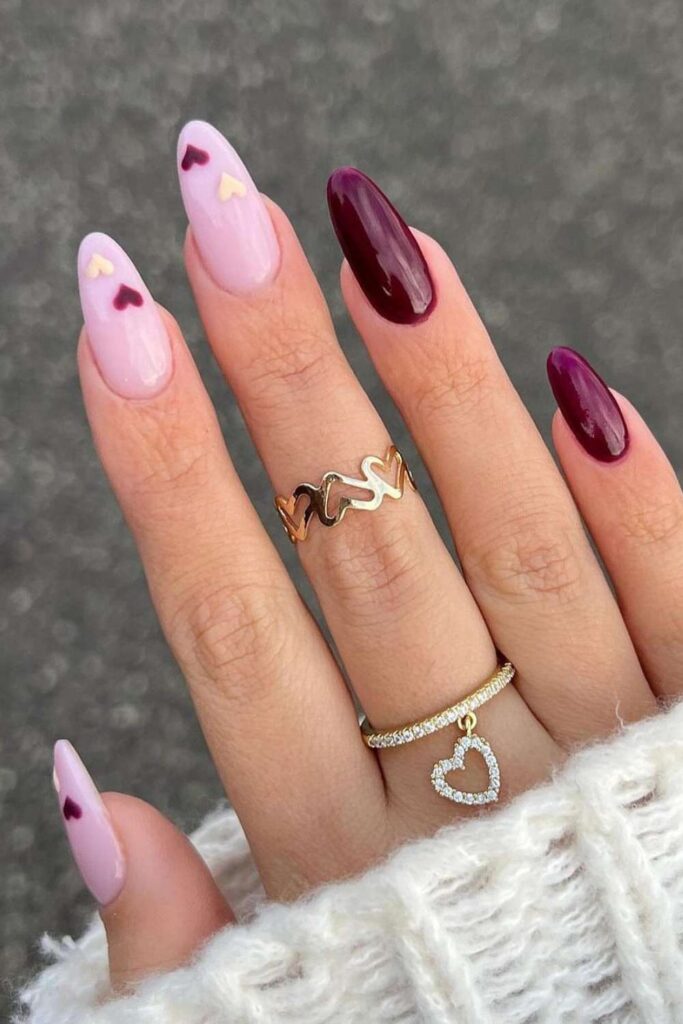 valentines heart nails 25
