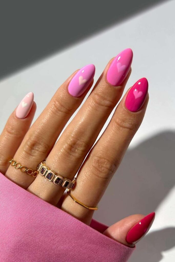 valentines heart nails 30