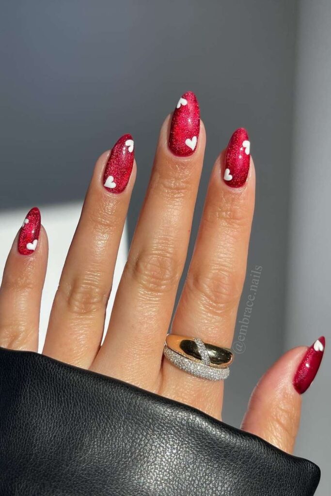 valentines heart nails 31