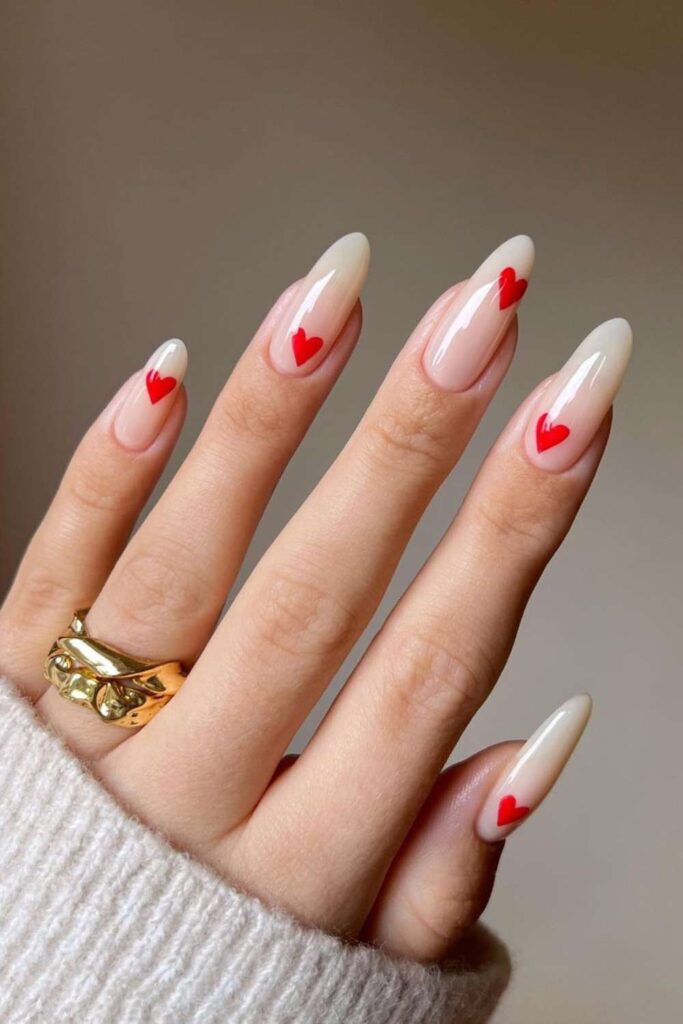 valentines heart nails 33