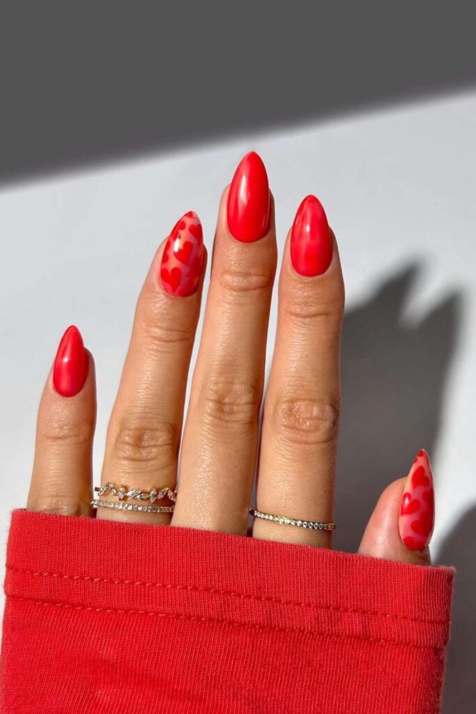 valentines heart nails 6