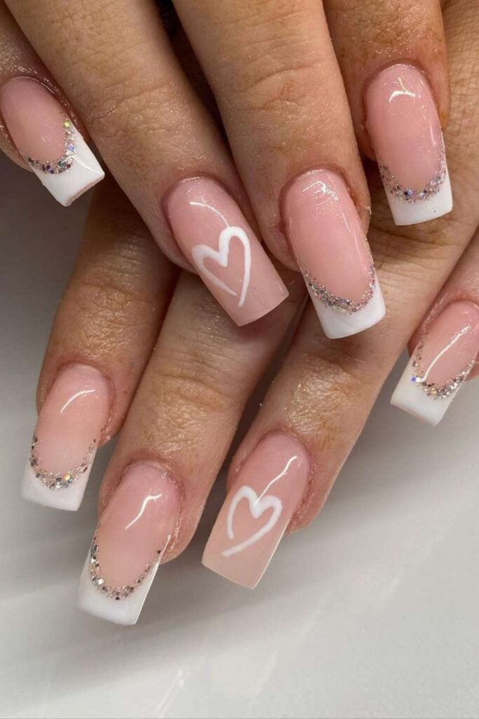 valentines heart nails 7