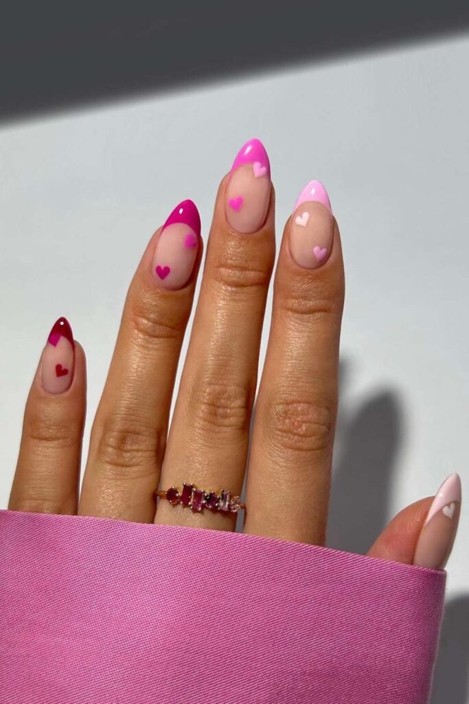 valentines heart nails 8