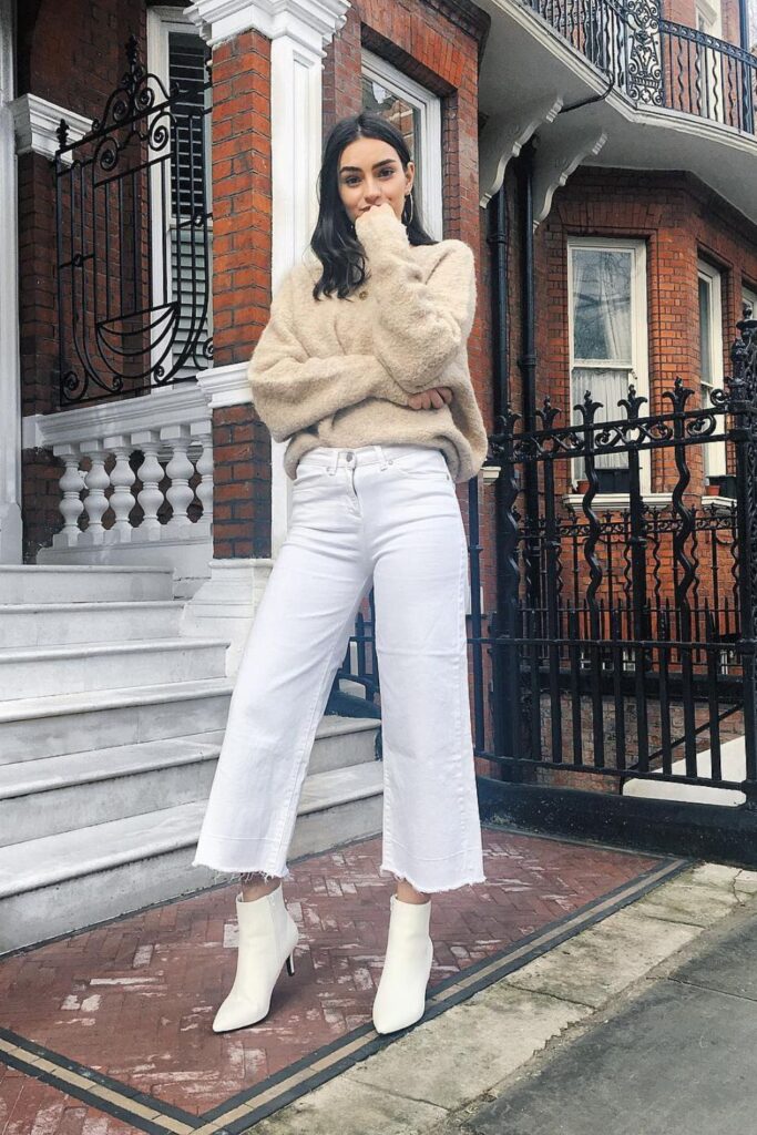 How to Style White Ankle Cowboy Boots 2