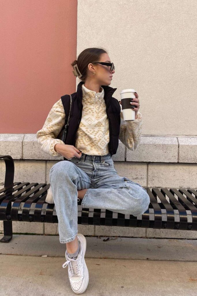 puffer vest outfit 11