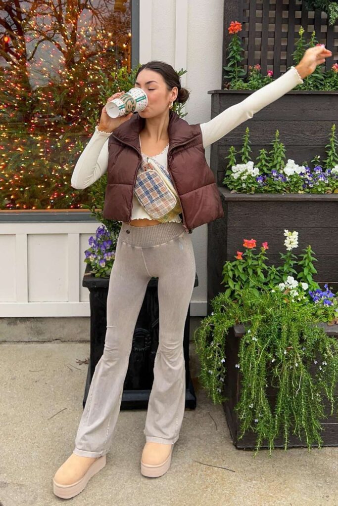 puffer vest outfit 17