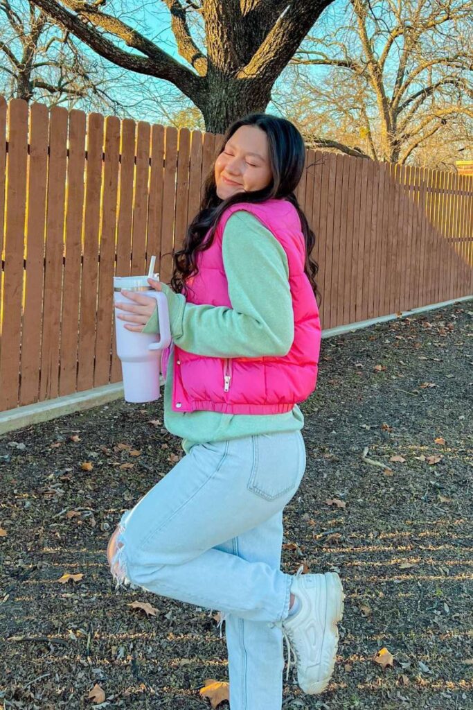 puffer vest outfit 22
