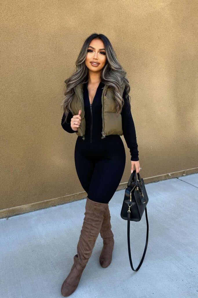 puffer vest outfit 4